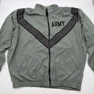 Vintage US Army IPFU Physical Fitness Uniform Jacket Gray Large - Long Y2K